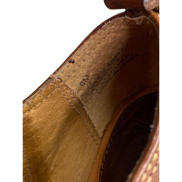 Frye Marta Brown Leather‎ Heeled Ankle Booties With Double Buckle Design 6M - Picture 8 of 9